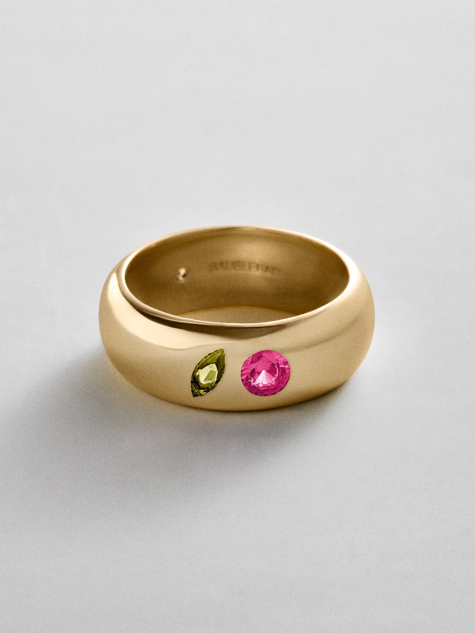Multi-Stone Puffy Custom Birthstone Ring - Gold
