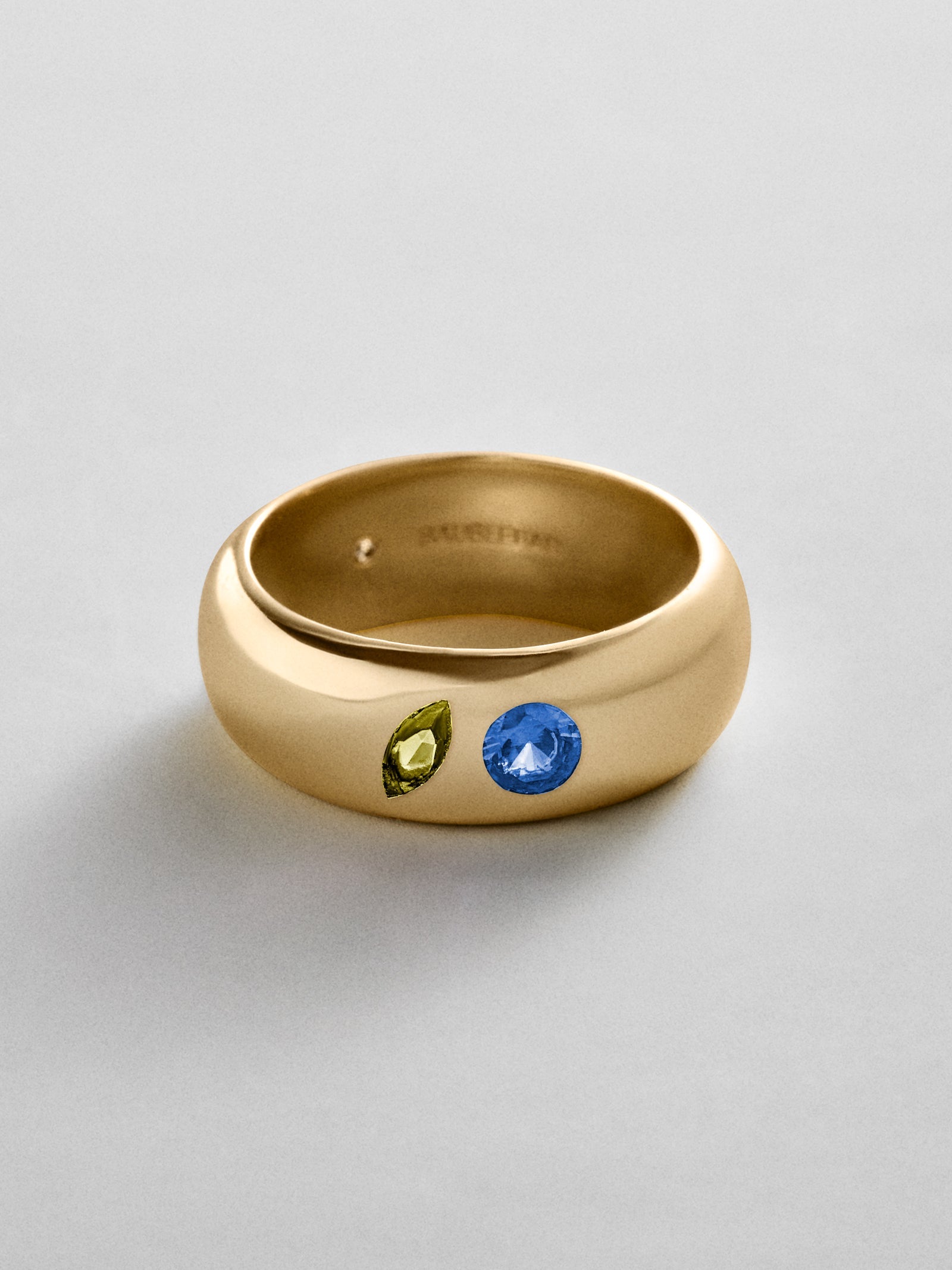 Multi-Stone Puffy Custom Birthstone Ring - Gold