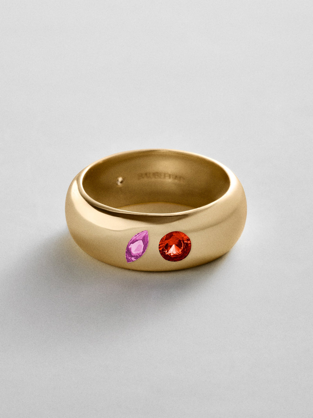 Multi-Stone Puffy Custom Birthstone Ring - Gold