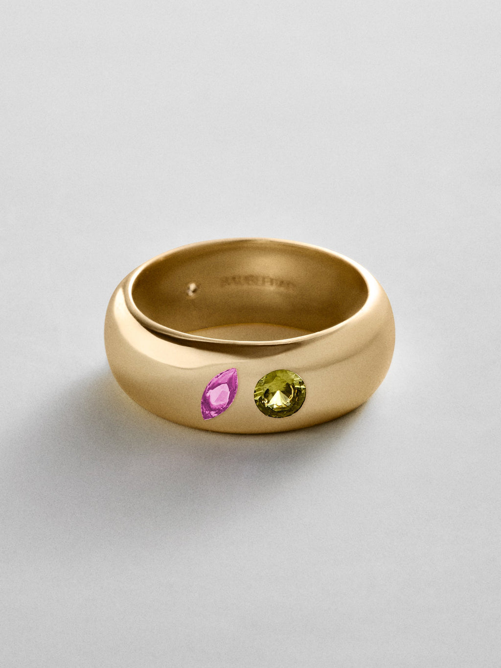 Multi-Stone Puffy Custom Birthstone Ring - Gold