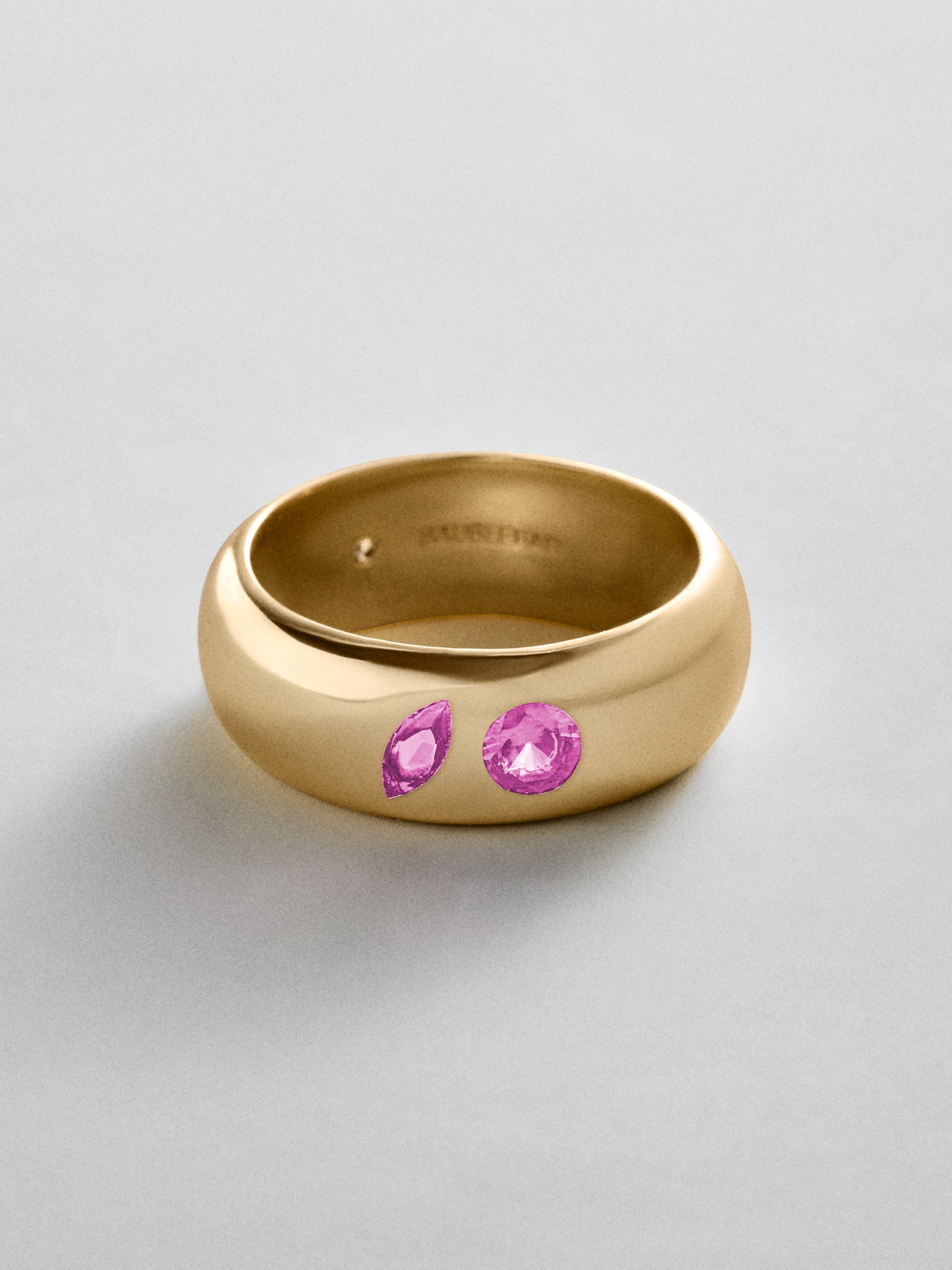 Multi-Stone Puffy Custom Birthstone Ring - Gold
