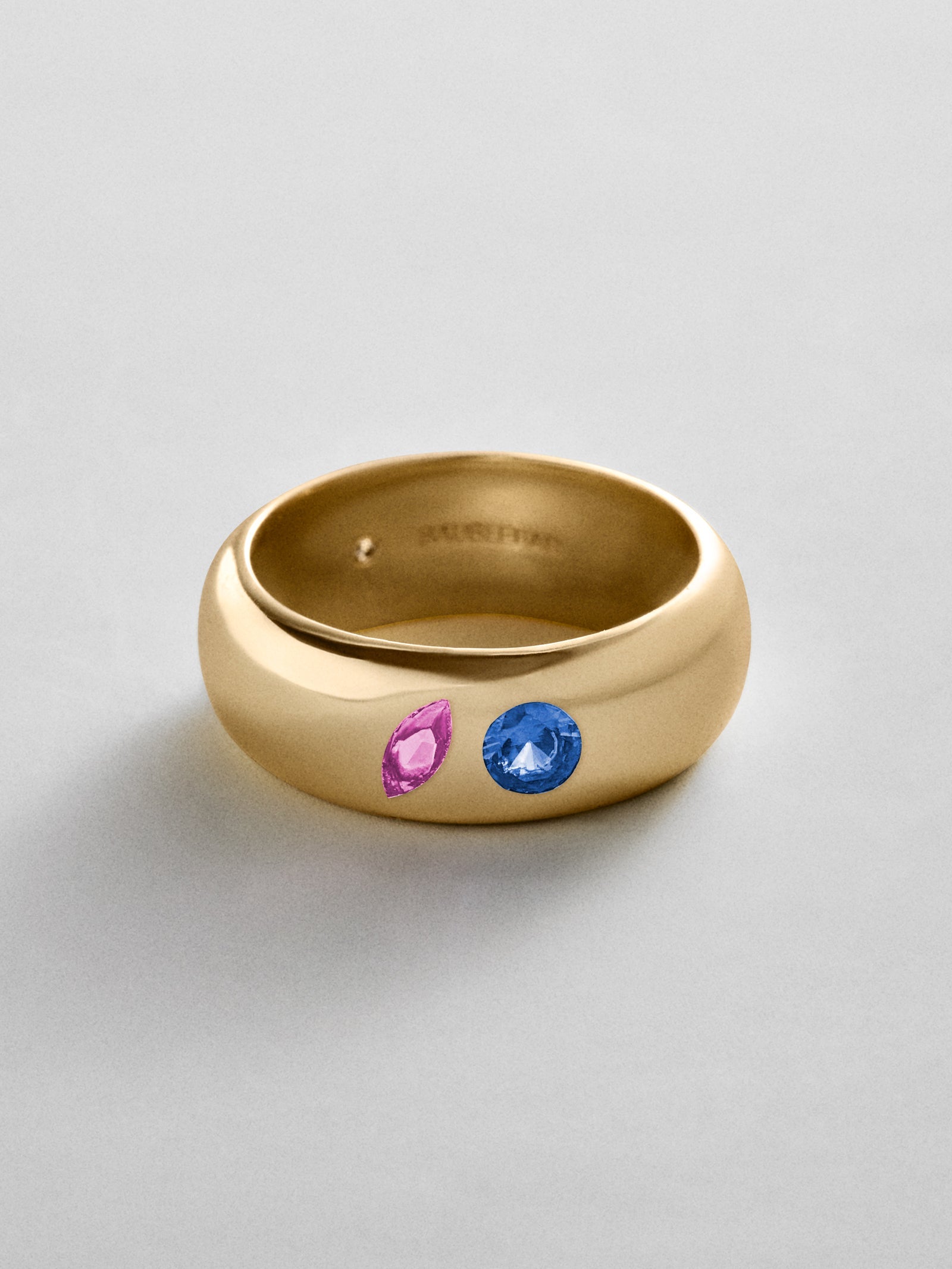 Multi-Stone Puffy Custom Birthstone Ring - Gold