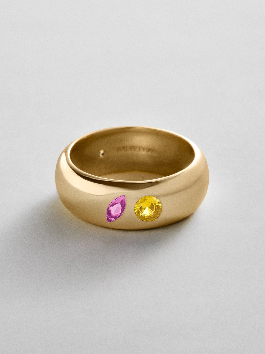 Multi-Stone Puffy Custom Birthstone Ring - Gold