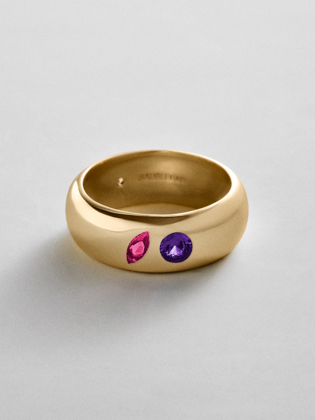 Multi-Stone Puffy Custom Birthstone Ring - Gold