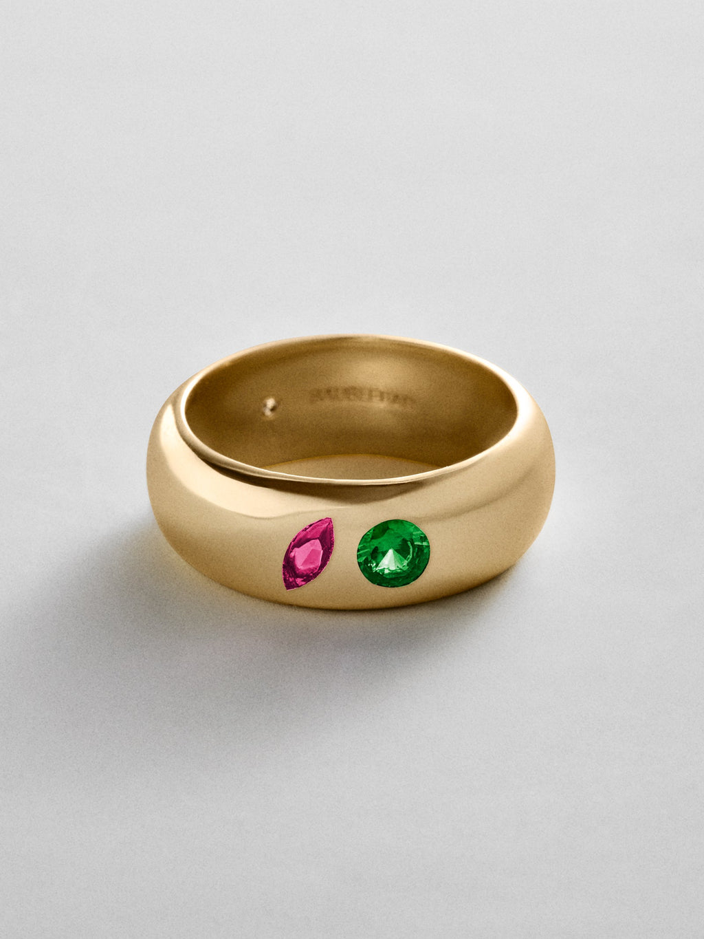 Multi-Stone Puffy Custom Birthstone Ring - Gold