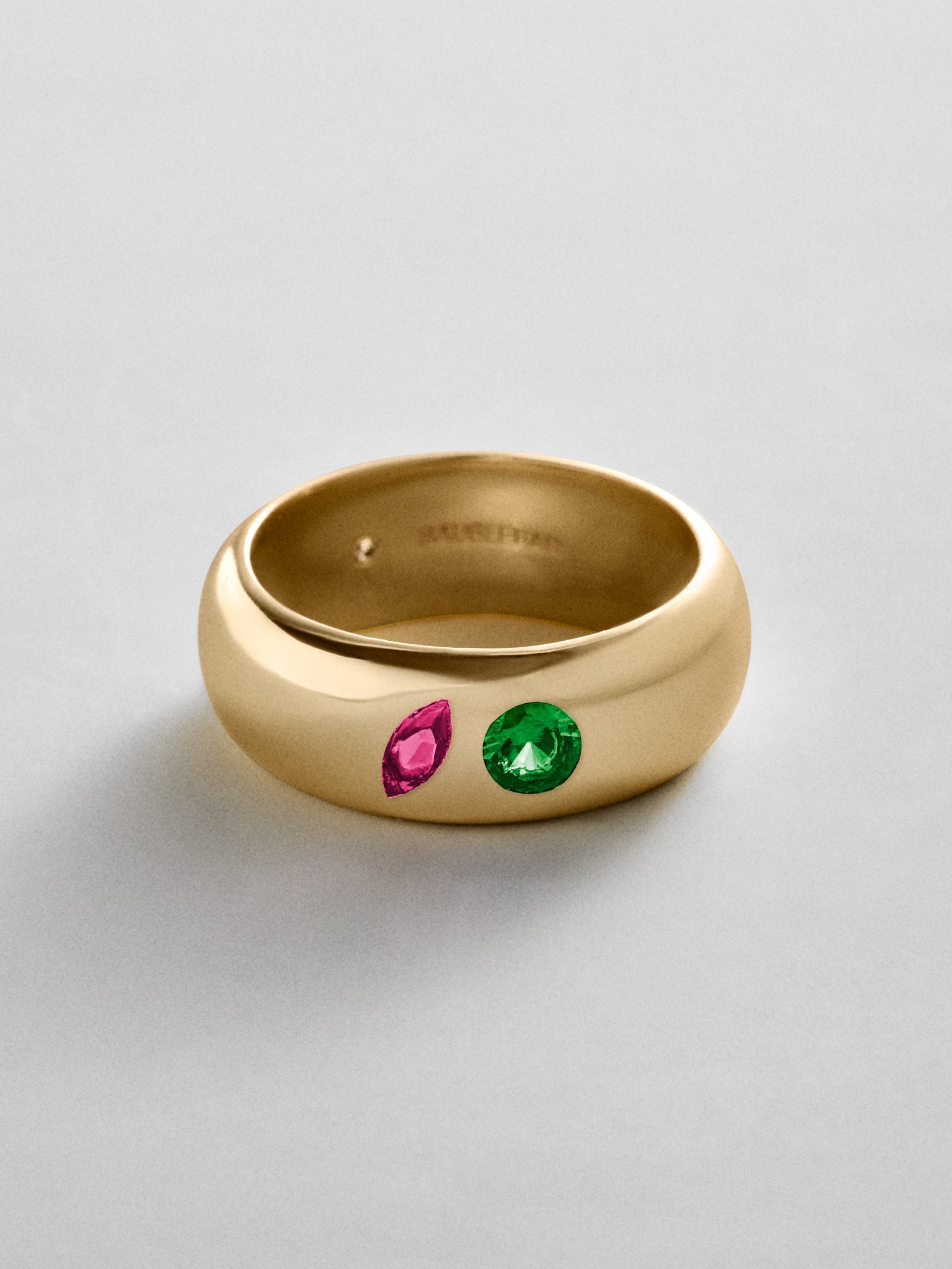 Multi-Stone Puffy Custom Birthstone Ring - Gold