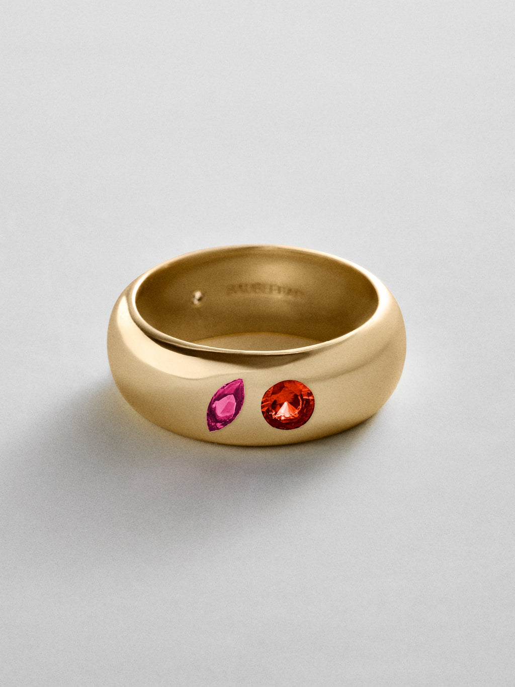 Multi-Stone Puffy Custom Birthstone Ring - Gold