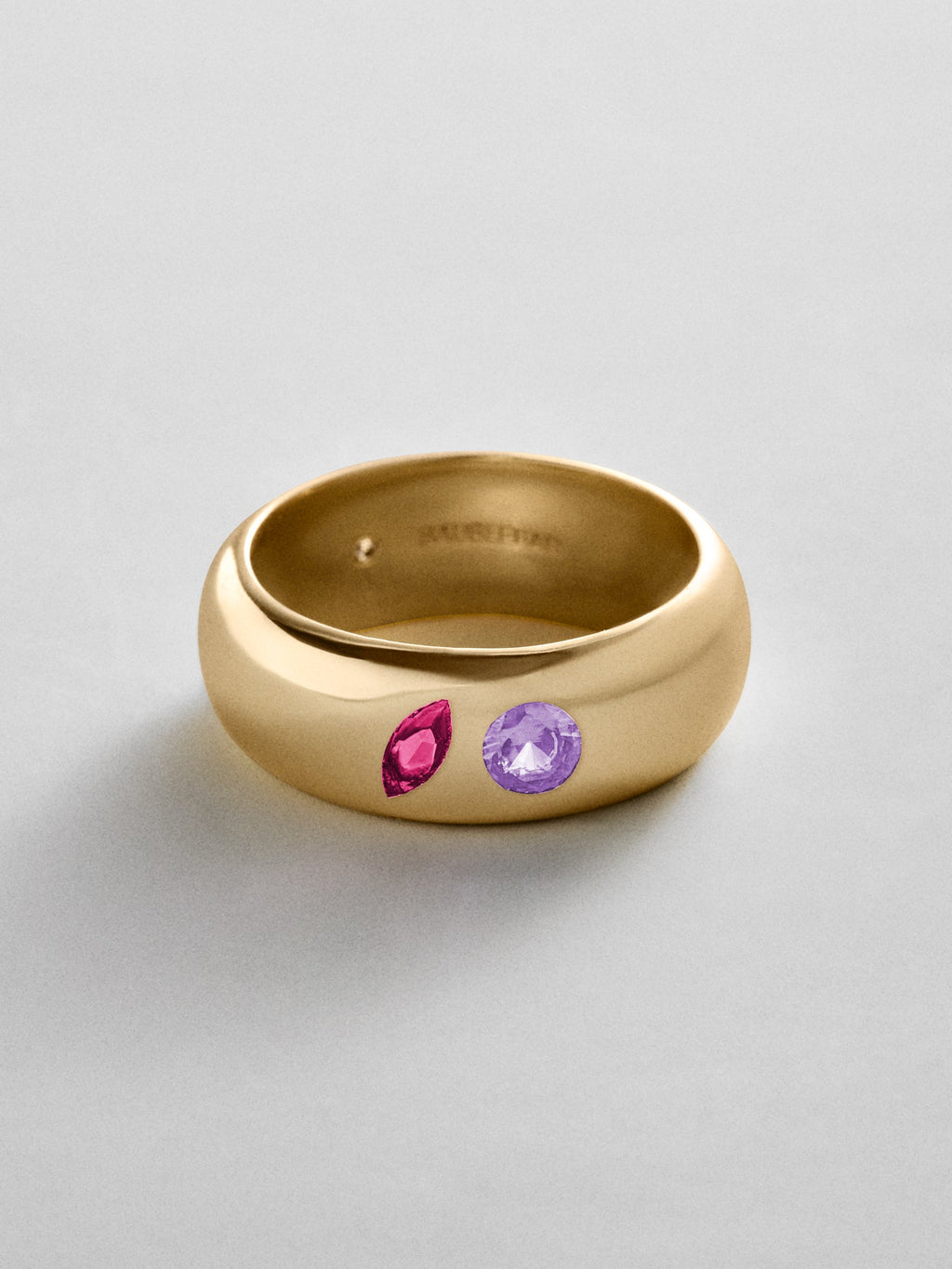 Multi-Stone Puffy Custom Birthstone Ring - Gold