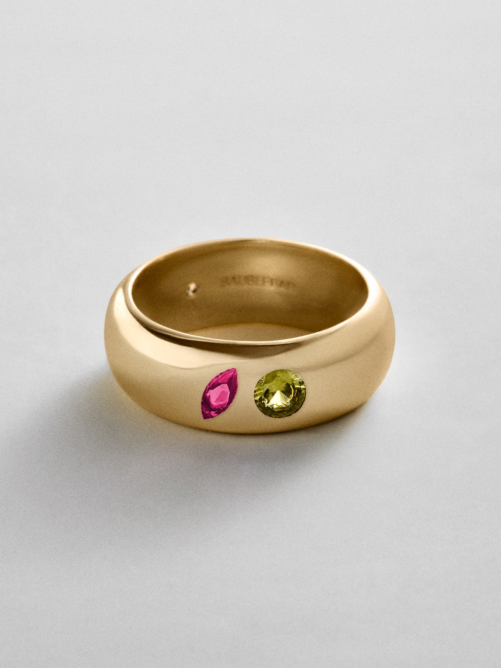 Multi-Stone Puffy Custom Birthstone Ring - Gold