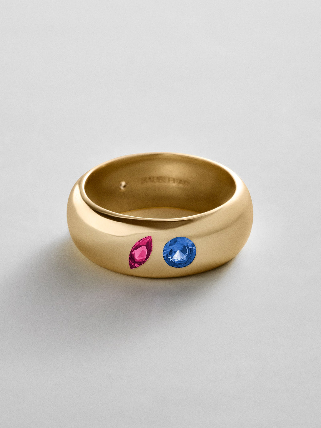 Multi-Stone Puffy Custom Birthstone Ring - Gold