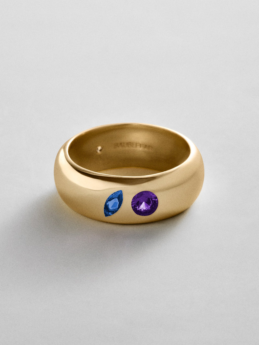 Multi-Stone Puffy Custom Birthstone Ring - Gold