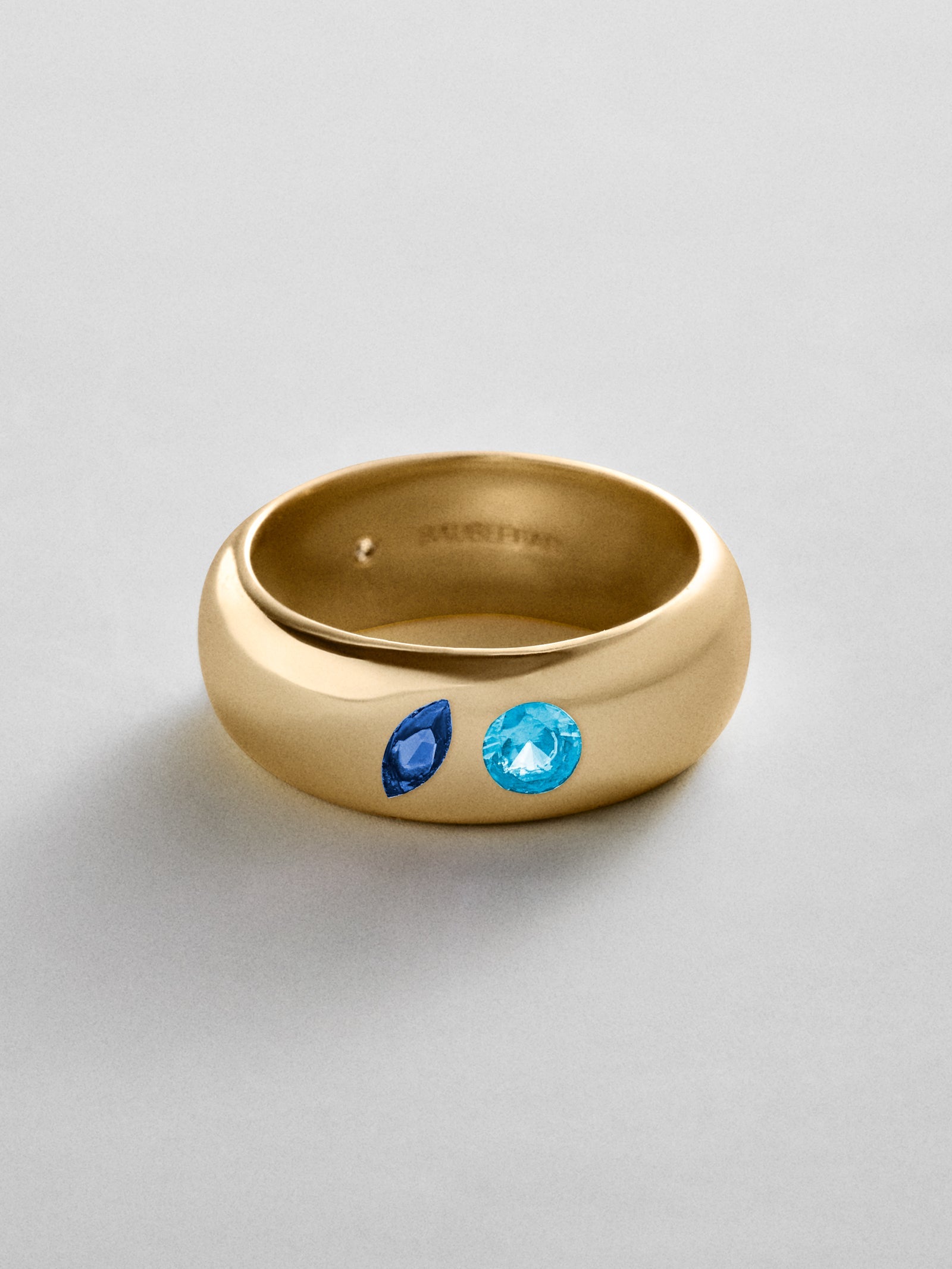 Multi-Stone Puffy Custom Birthstone Ring - Gold