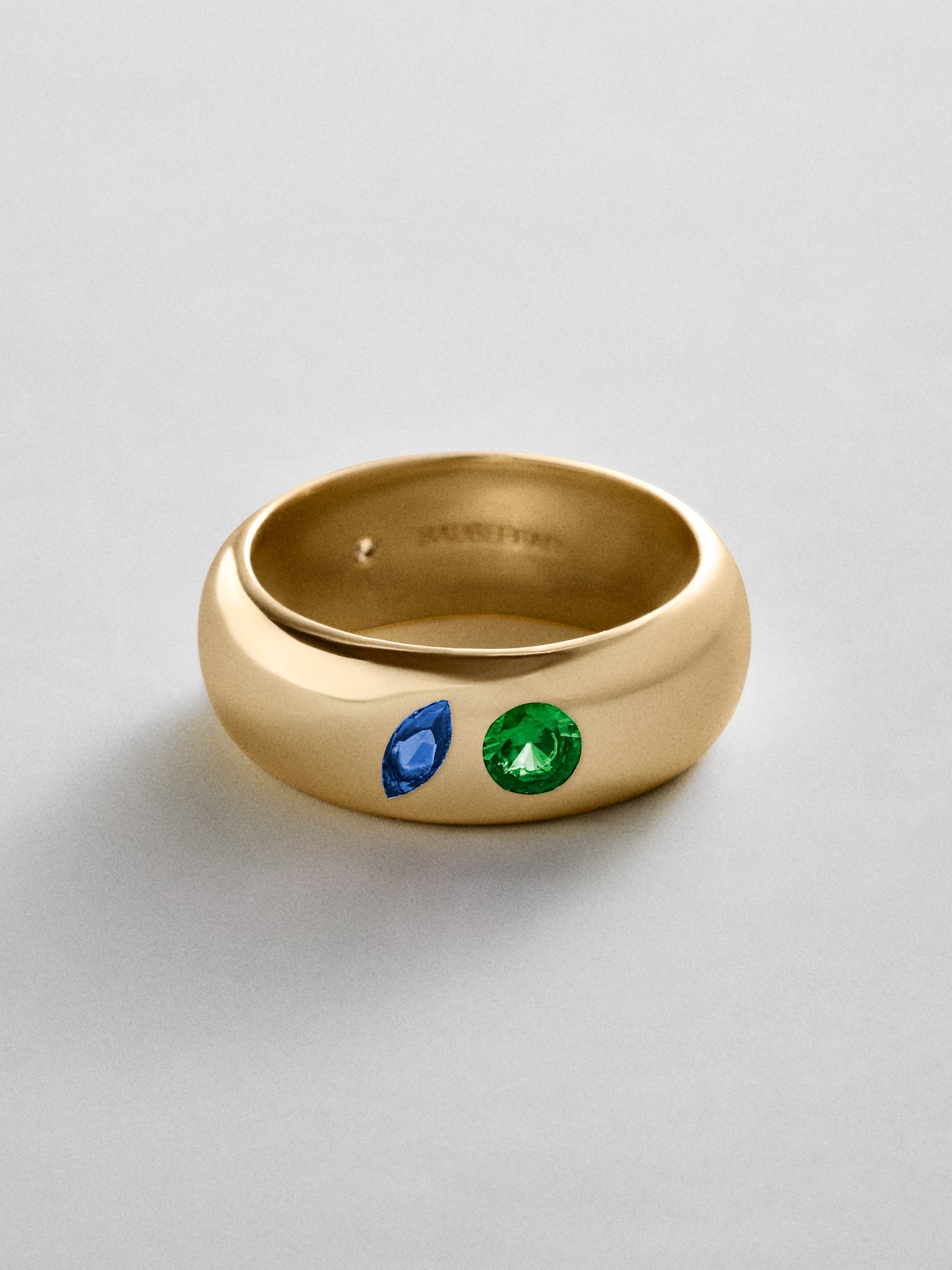 Multi-Stone Puffy Custom Birthstone Ring - Gold