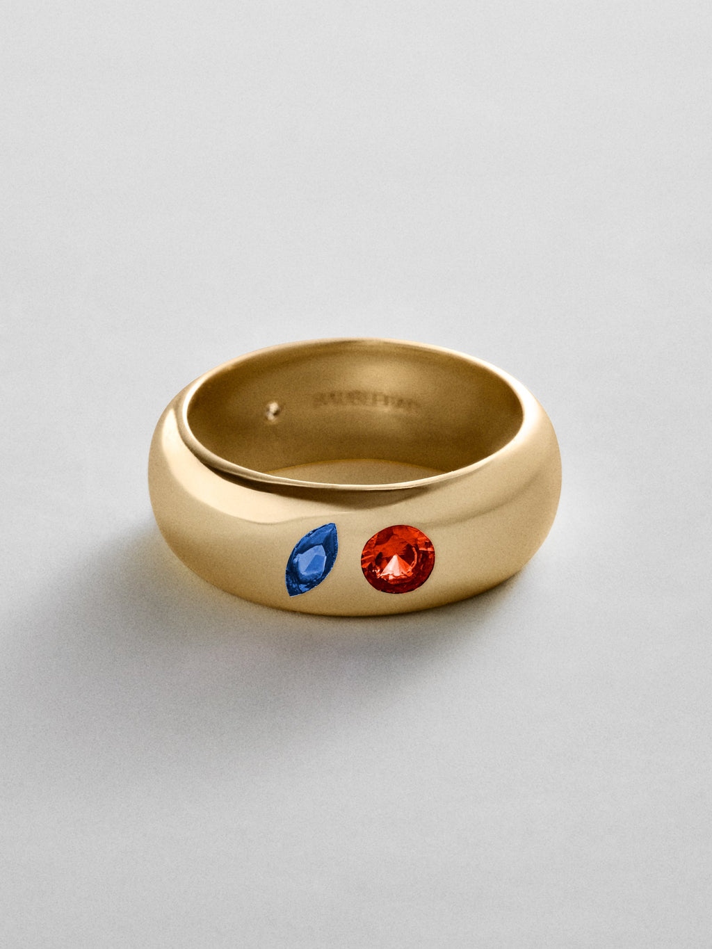 Multi-Stone Puffy Custom Birthstone Ring - Gold