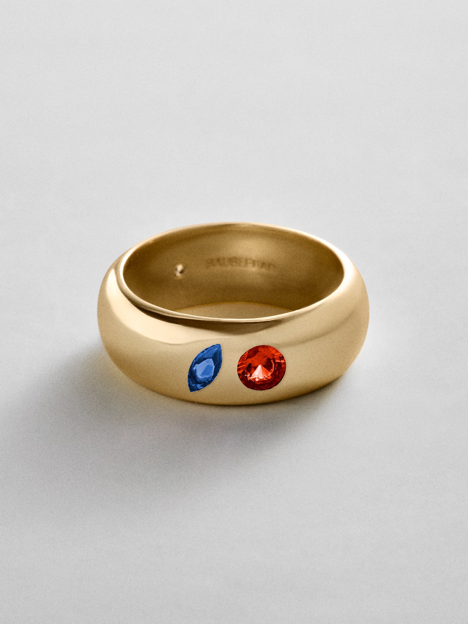 Multi-Stone Puffy Custom Birthstone Ring - Gold