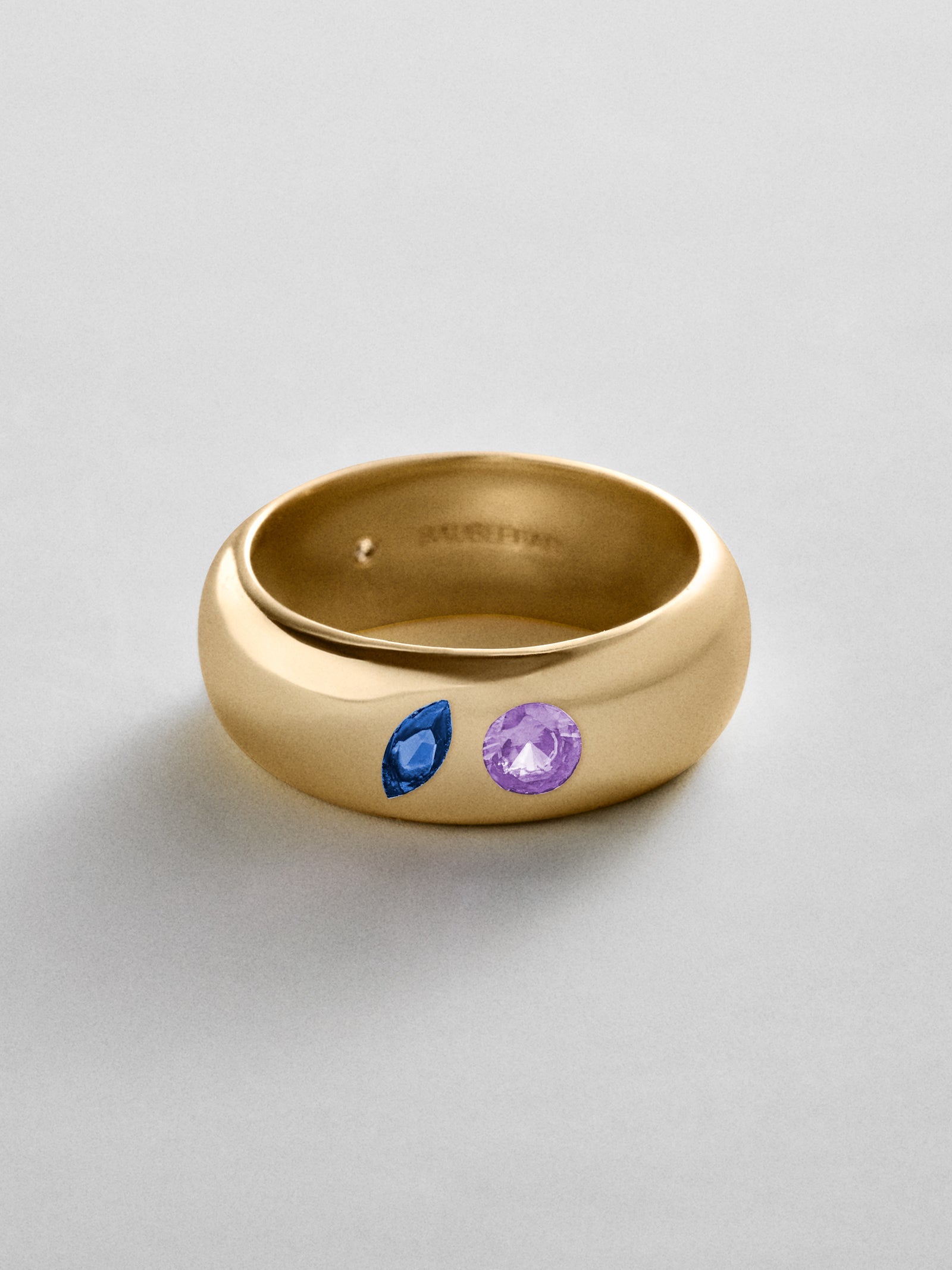 Multi-Stone Puffy Custom Birthstone Ring - Gold