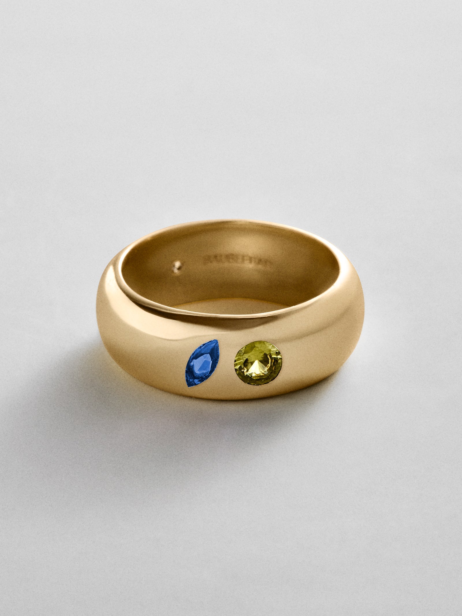Multi-Stone Puffy Custom Birthstone Ring - Gold