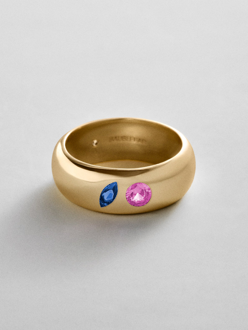 Multi-Stone Puffy Custom Birthstone Ring - Gold