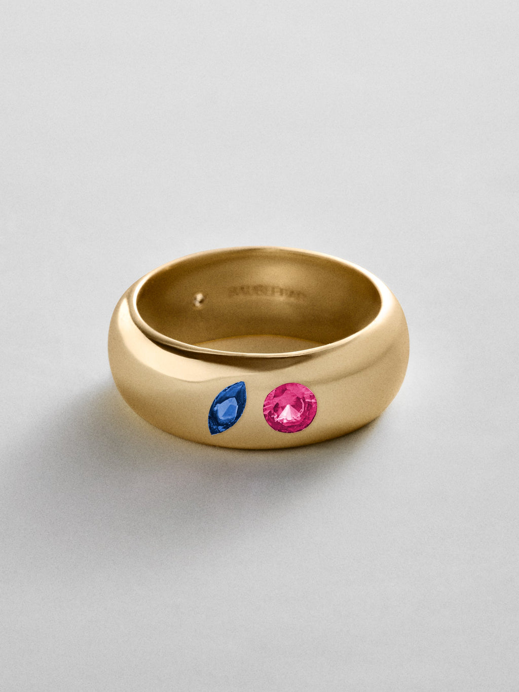 Multi-Stone Puffy Custom Birthstone Ring - Gold