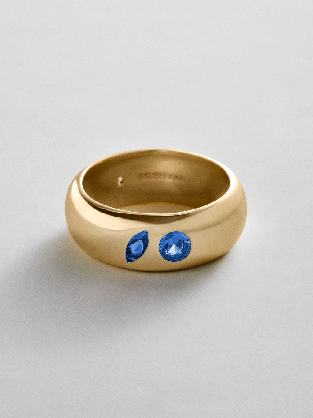 Multi-Stone Puffy Custom Birthstone Ring - Gold