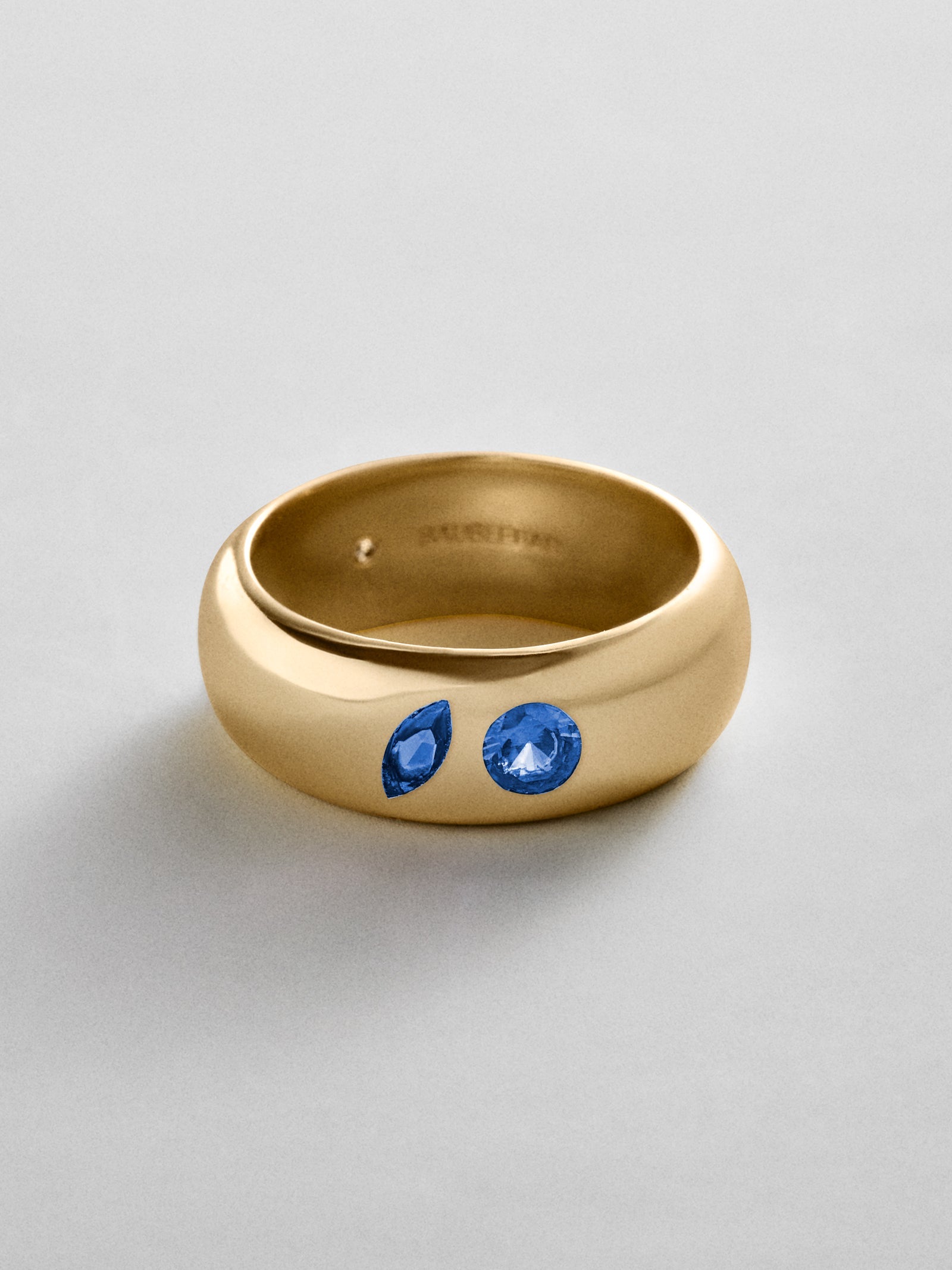 Multi-Stone Puffy Custom Birthstone Ring - Gold