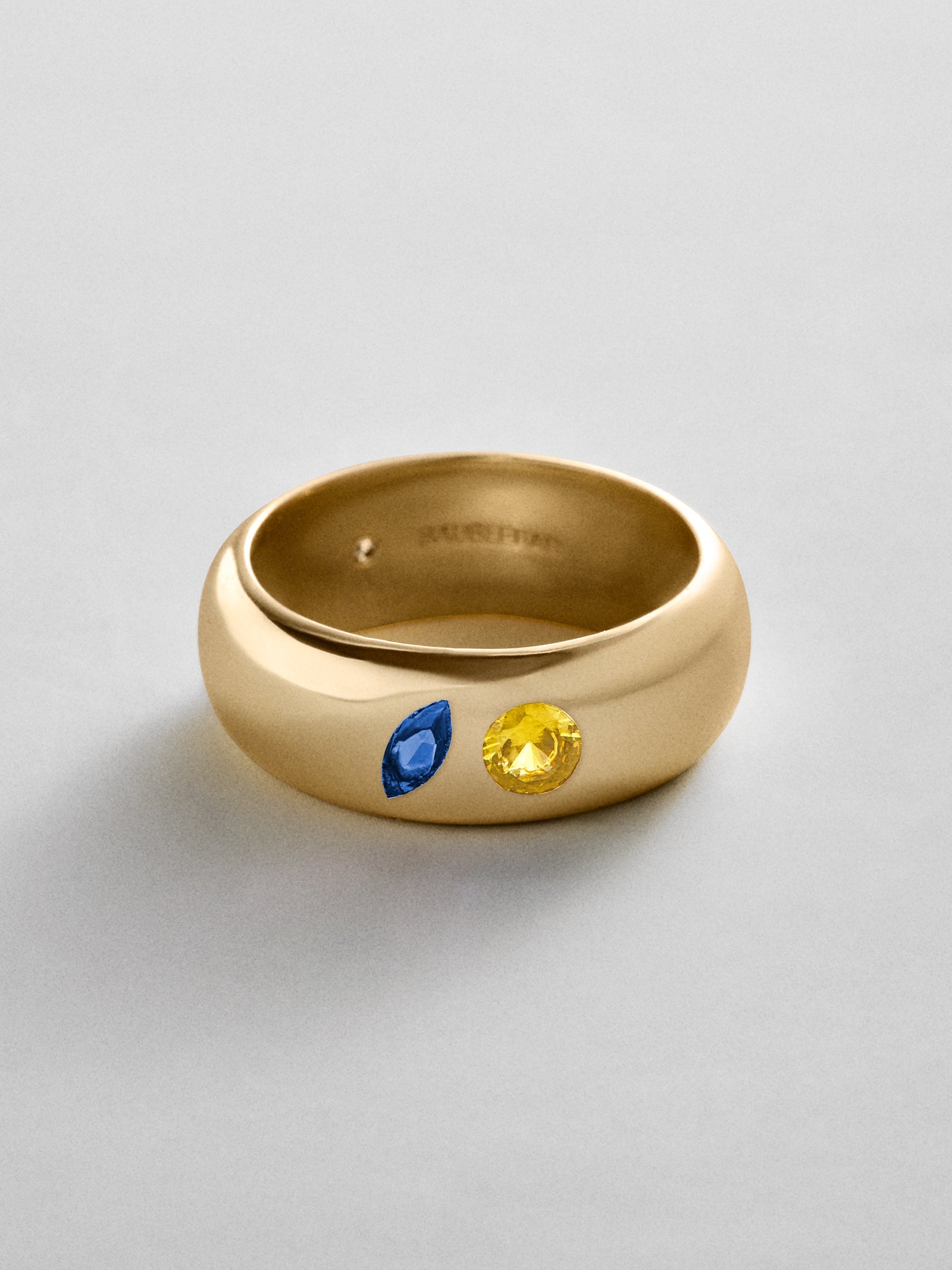 Multi-Stone Puffy Custom Birthstone Ring - Gold