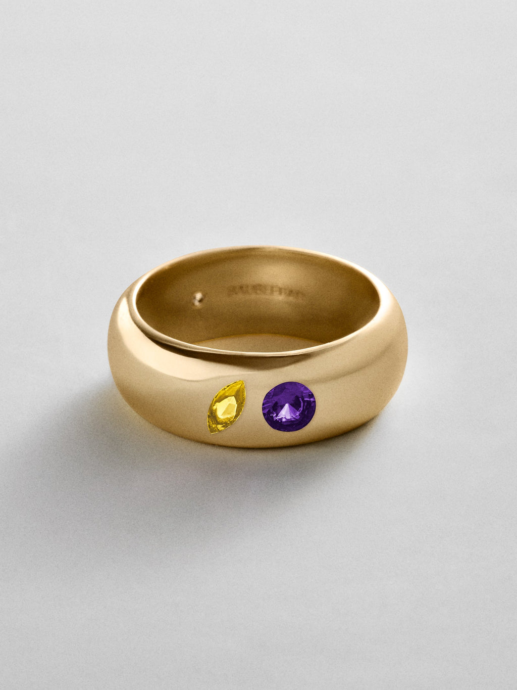 Multi-Stone Puffy Custom Birthstone Ring - Gold