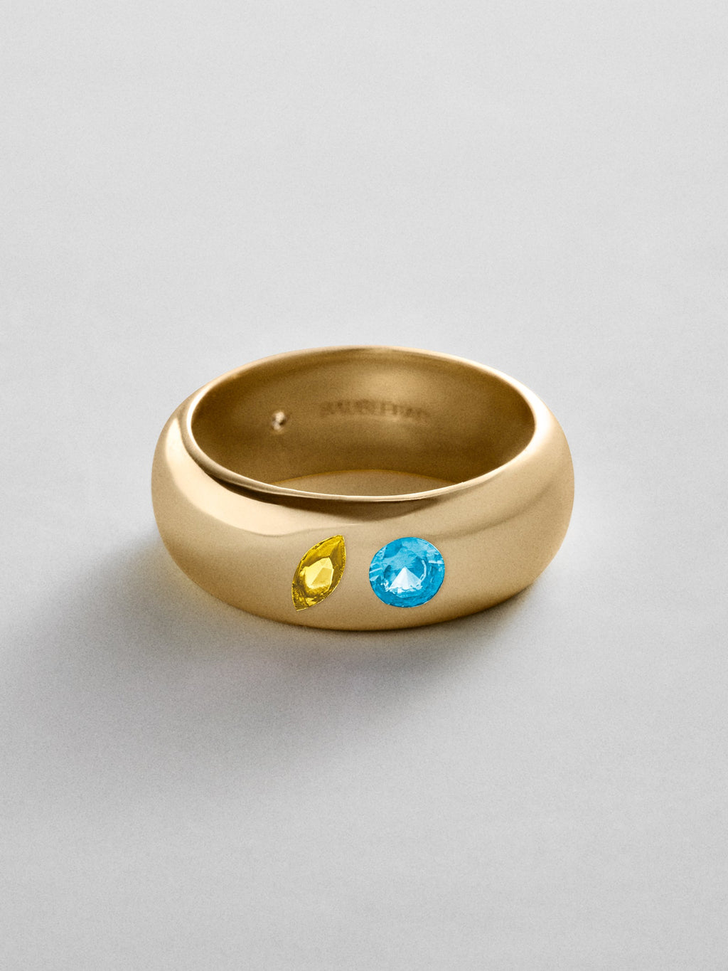 Multi-Stone Puffy Custom Birthstone Ring - Gold