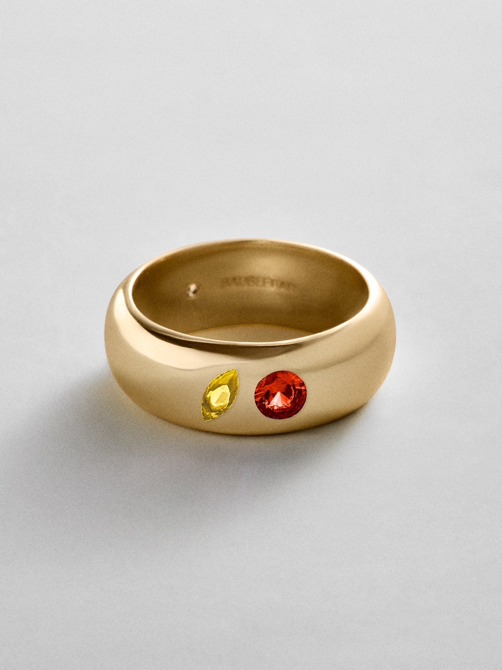 Multi-Stone Puffy Custom Birthstone Ring - Gold