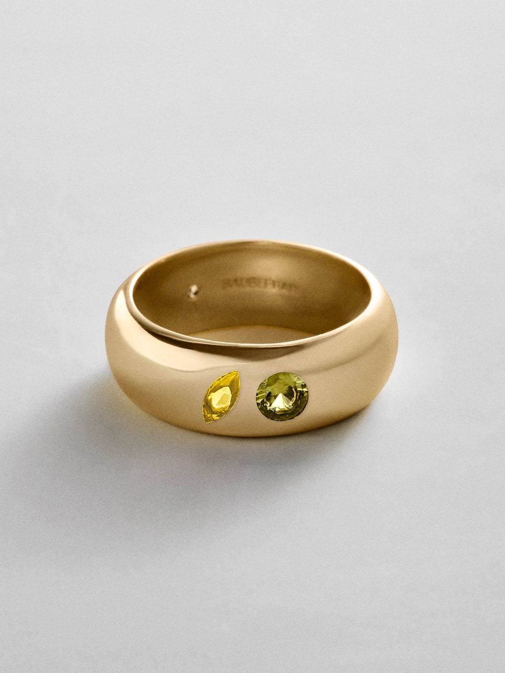 Multi-Stone Puffy Custom Birthstone Ring - Gold