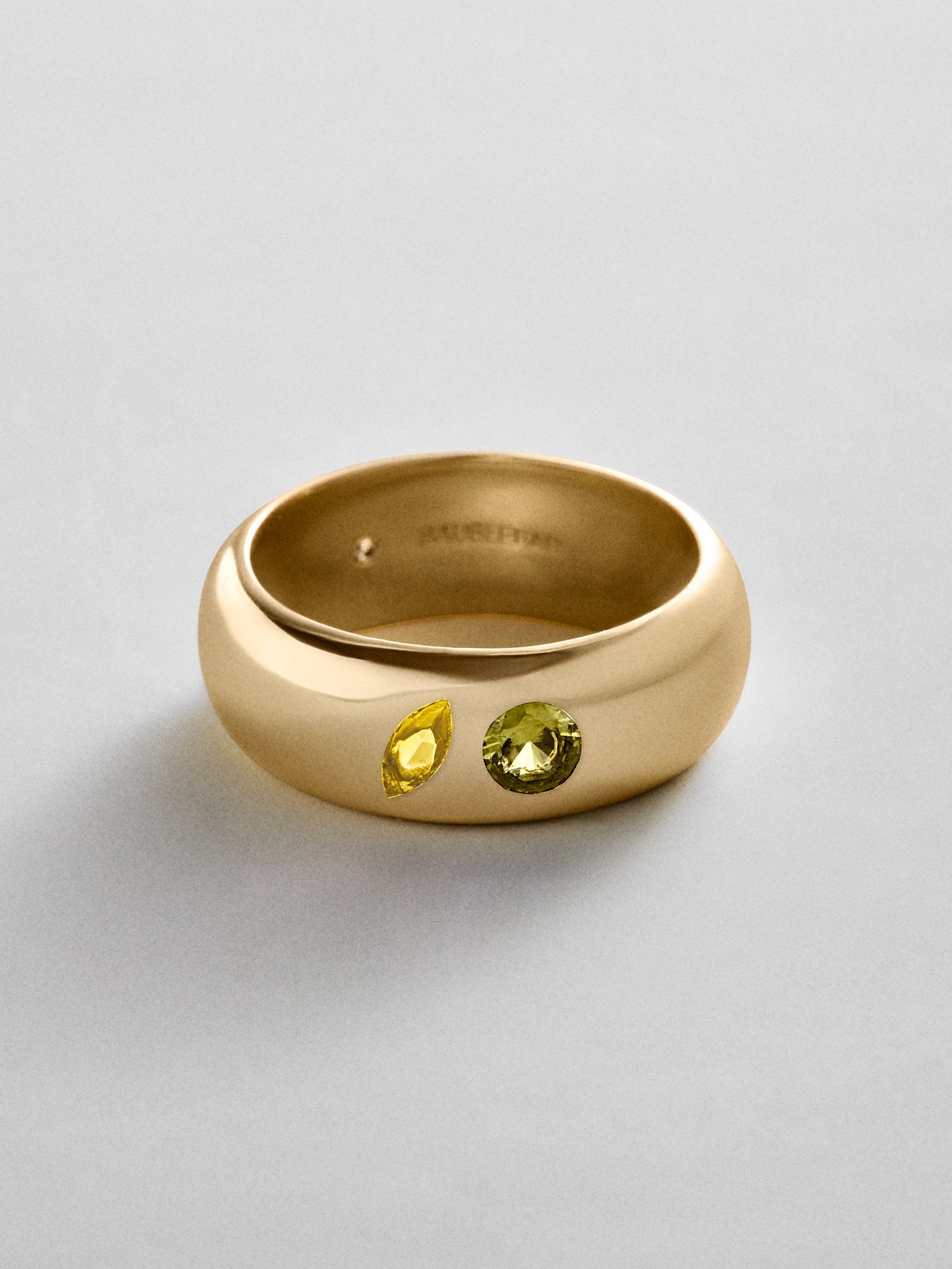 Multi-Stone Puffy Custom Birthstone Ring - Gold