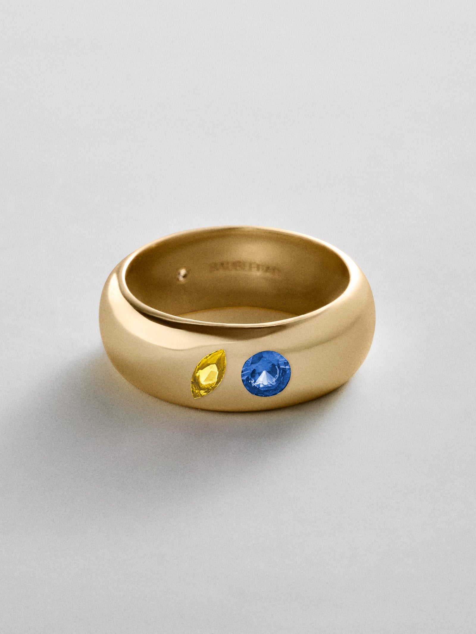 Multi-Stone Puffy Custom Birthstone Ring - Gold
