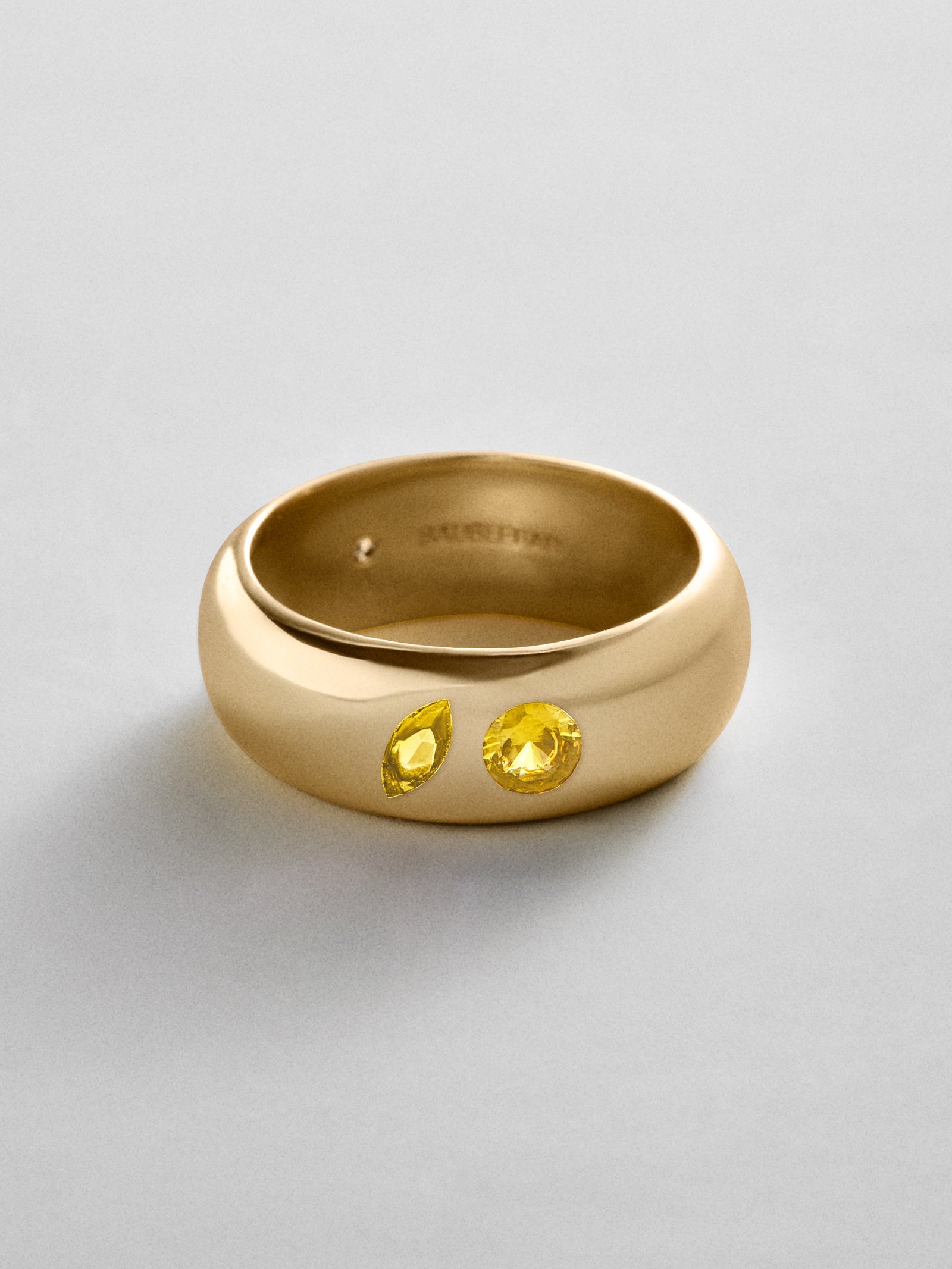 Multi-Stone Puffy Custom Birthstone Ring - Gold