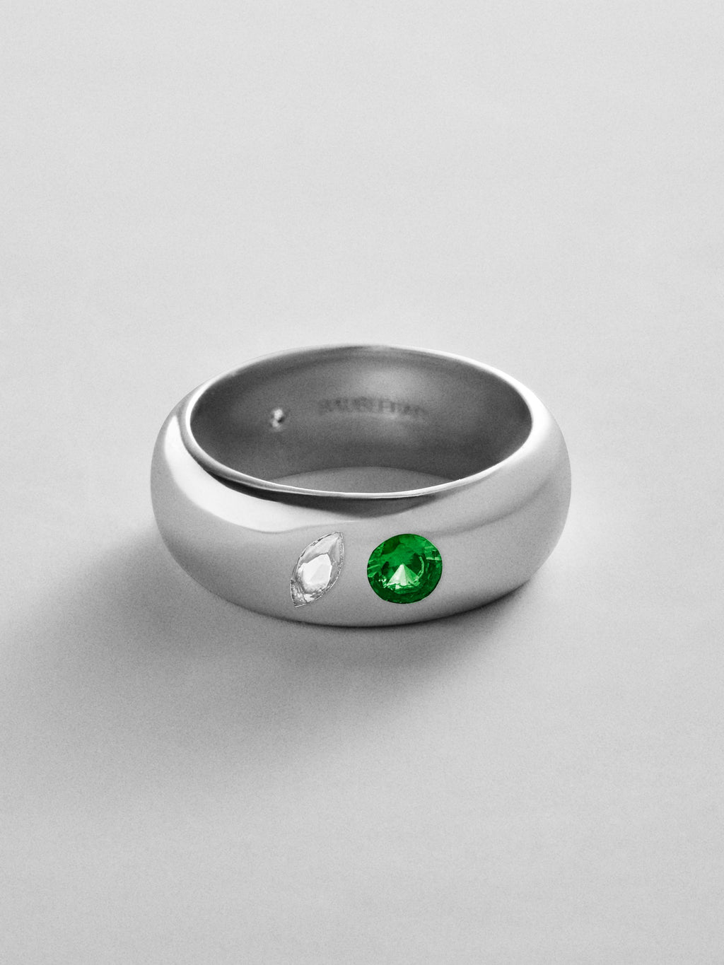 Multi-Stone Puffy Custom Birthstone Ring - Silver