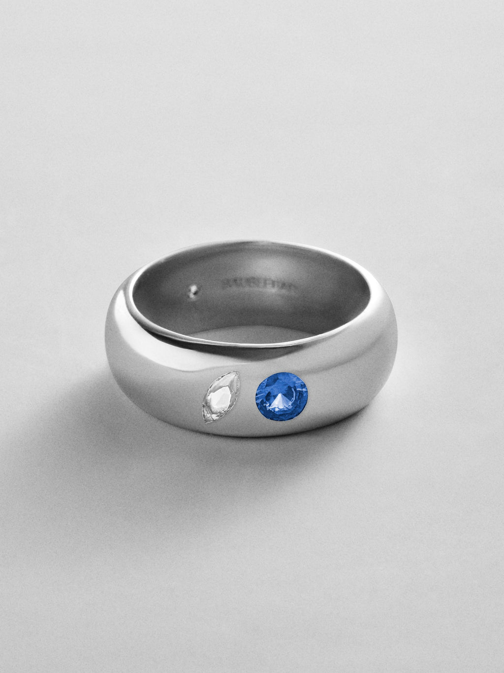 Multi-Stone Puffy Custom Birthstone Ring - Silver