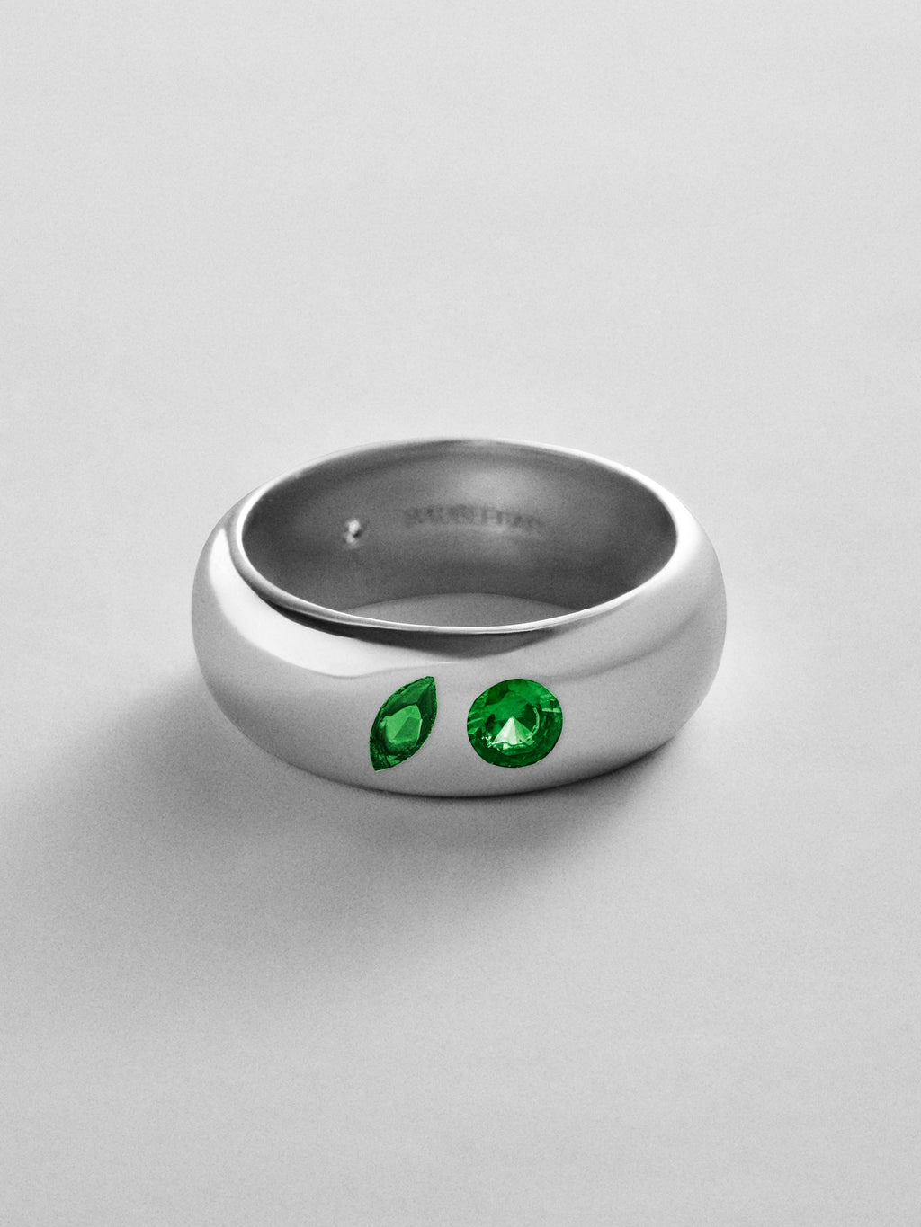 Multi-Stone Puffy Custom Birthstone Ring - Silver