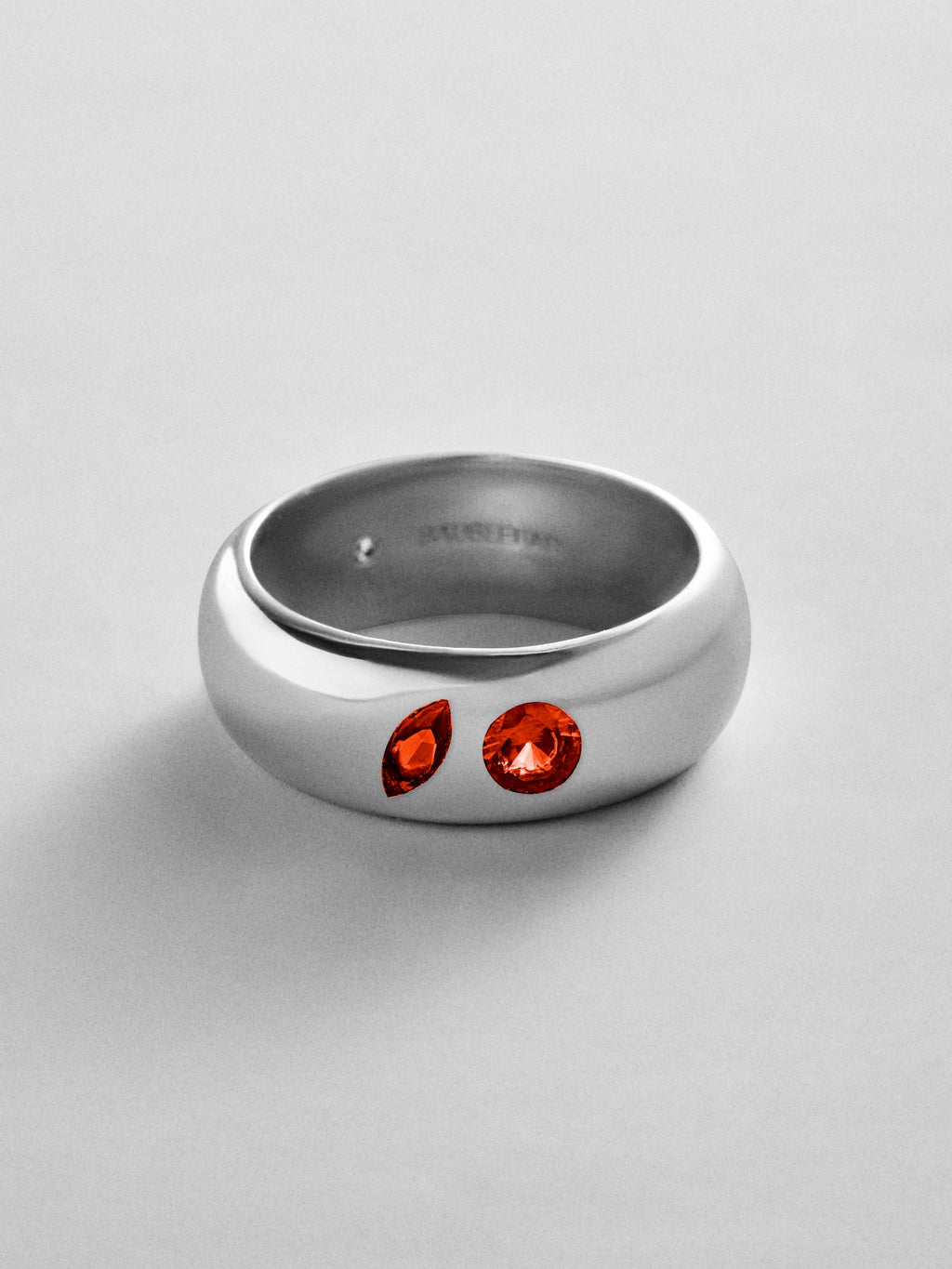Multi-Stone Puffy Custom Birthstone Ring - Silver