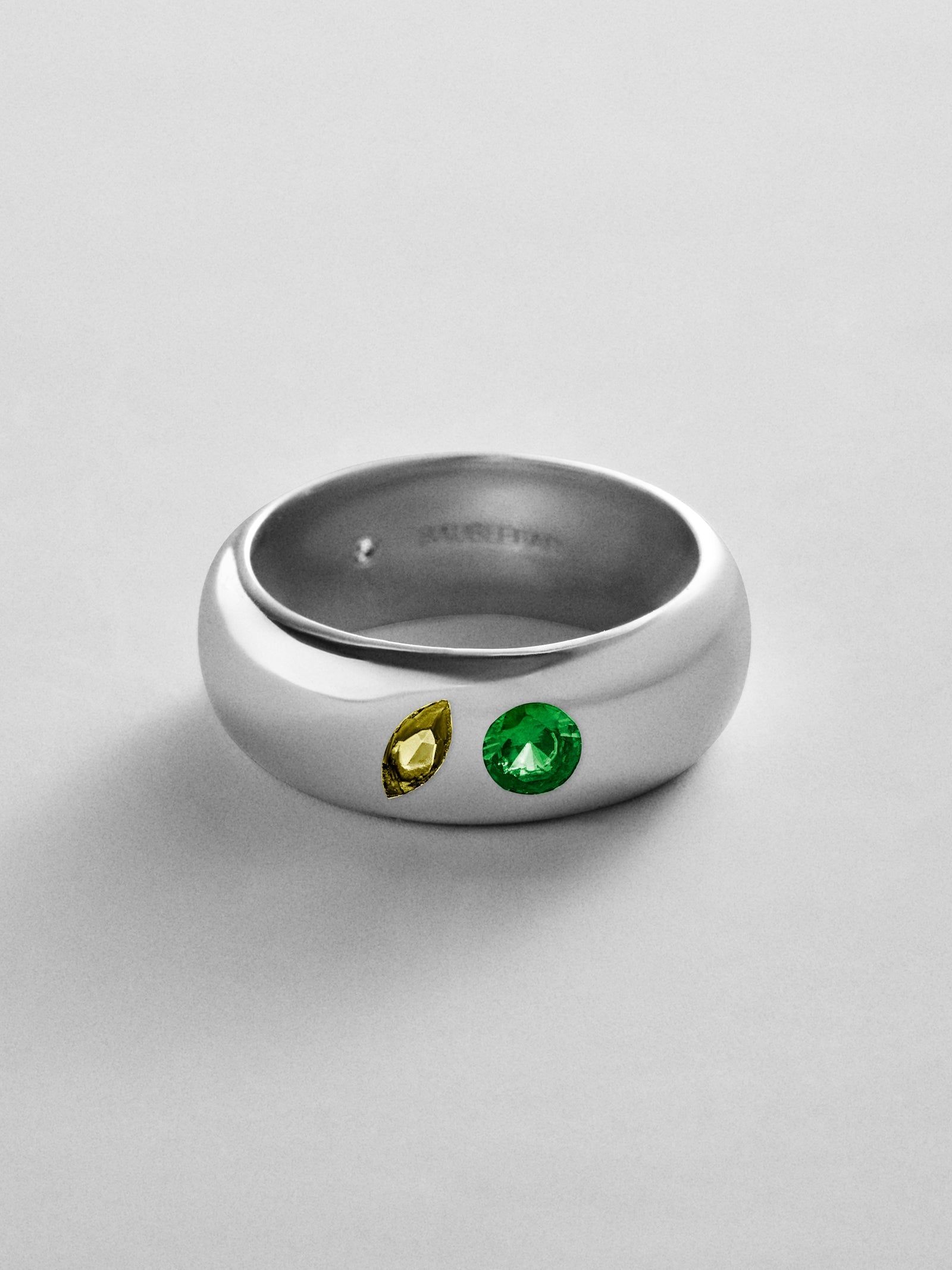 Multi-Stone Puffy Custom Birthstone Ring - Silver