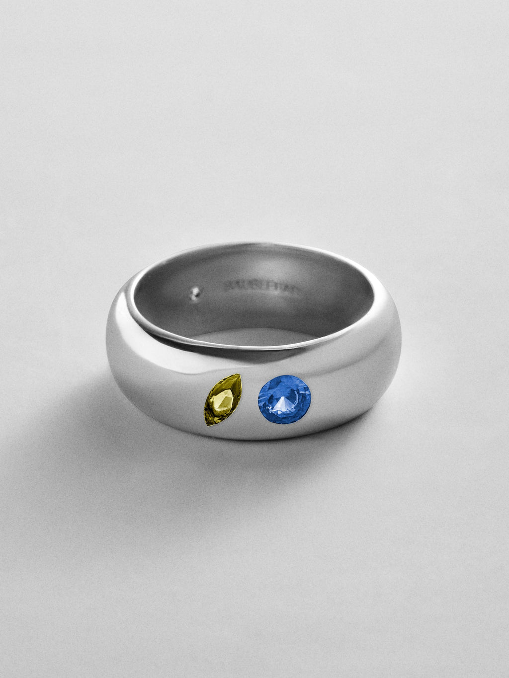 Multi-Stone Puffy Custom Birthstone Ring - Silver