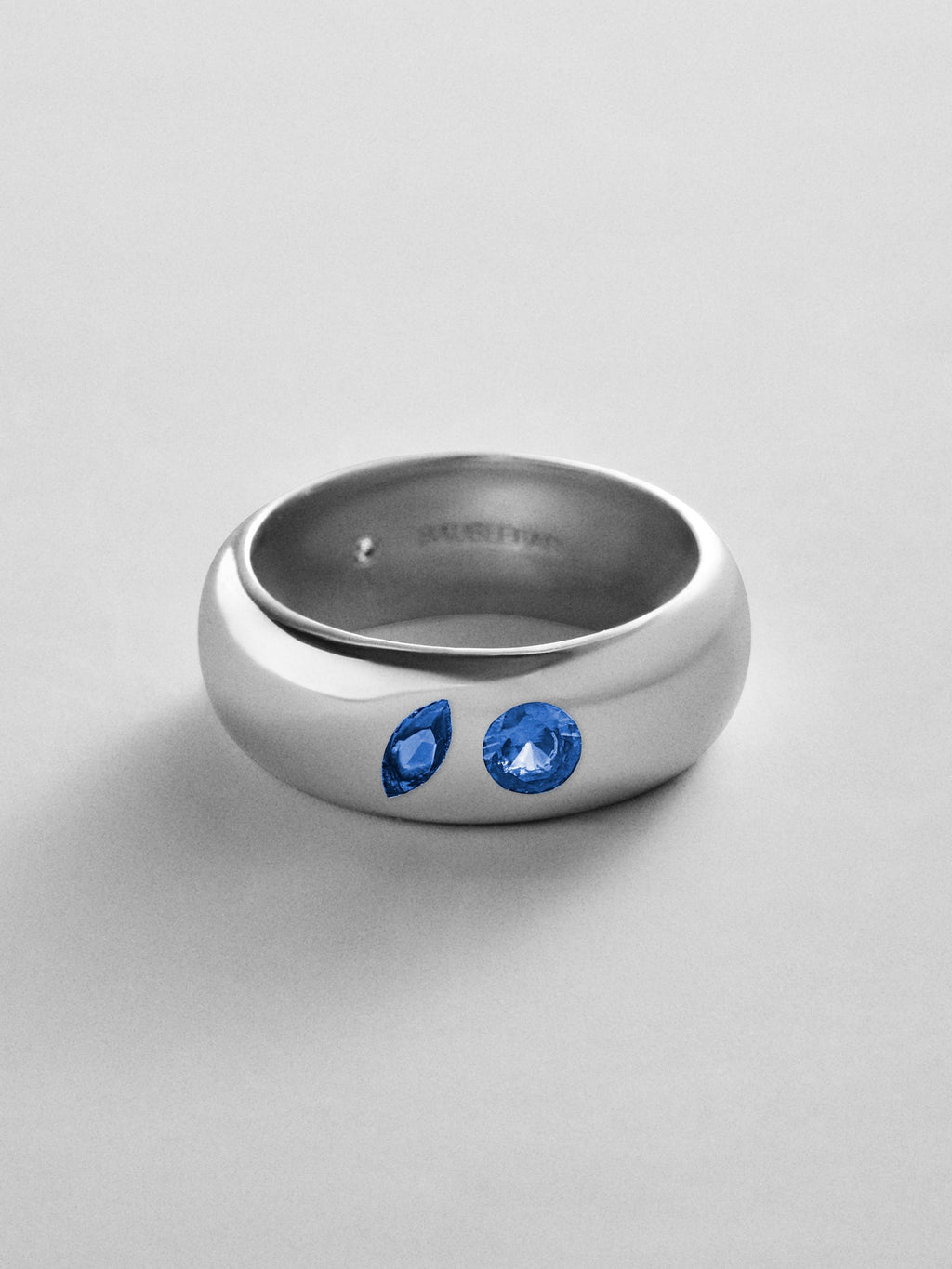 Multi-Stone Puffy Custom Birthstone Ring - Silver