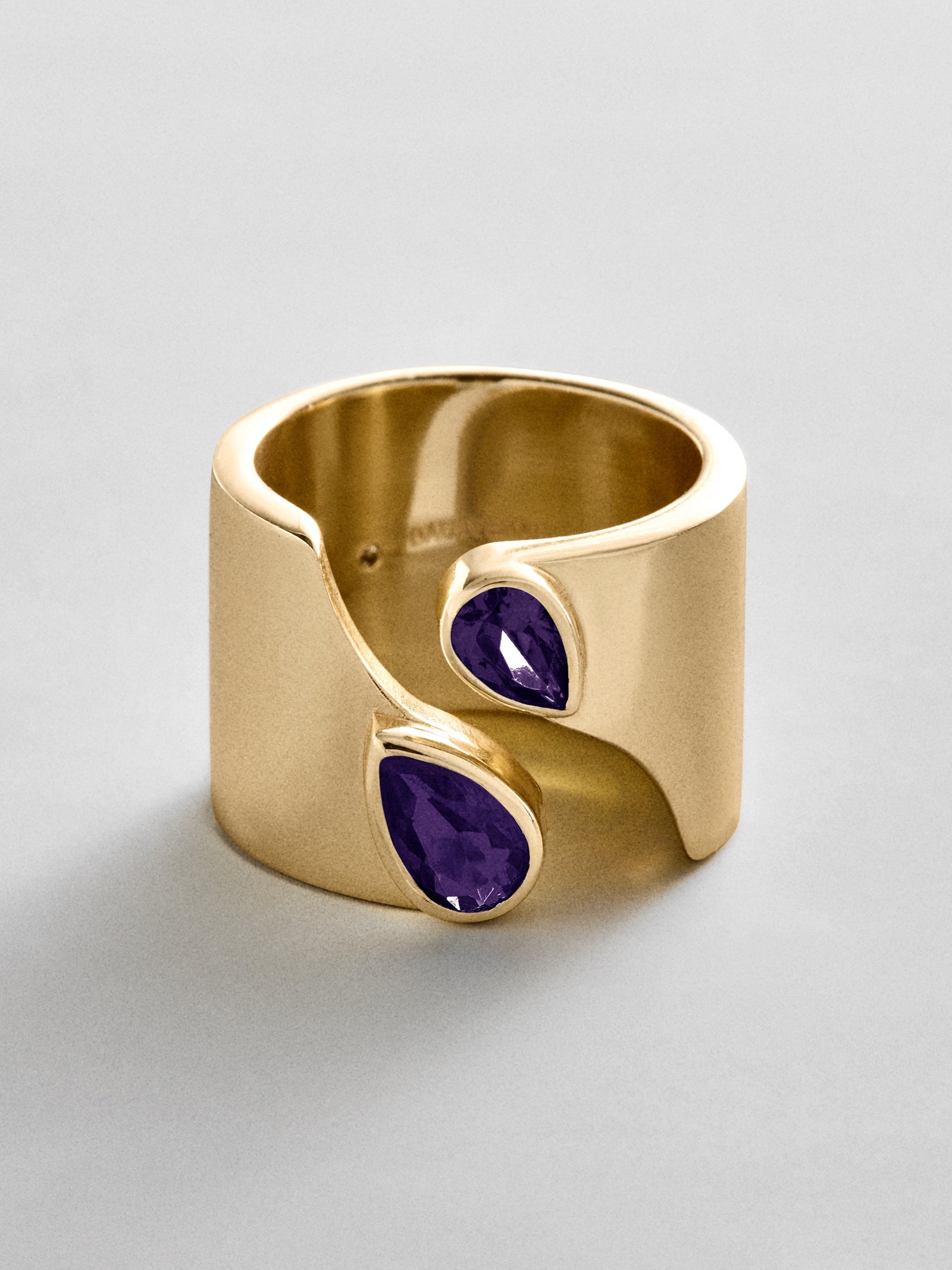 Open Band Custom Birthstone Ring  - Gold