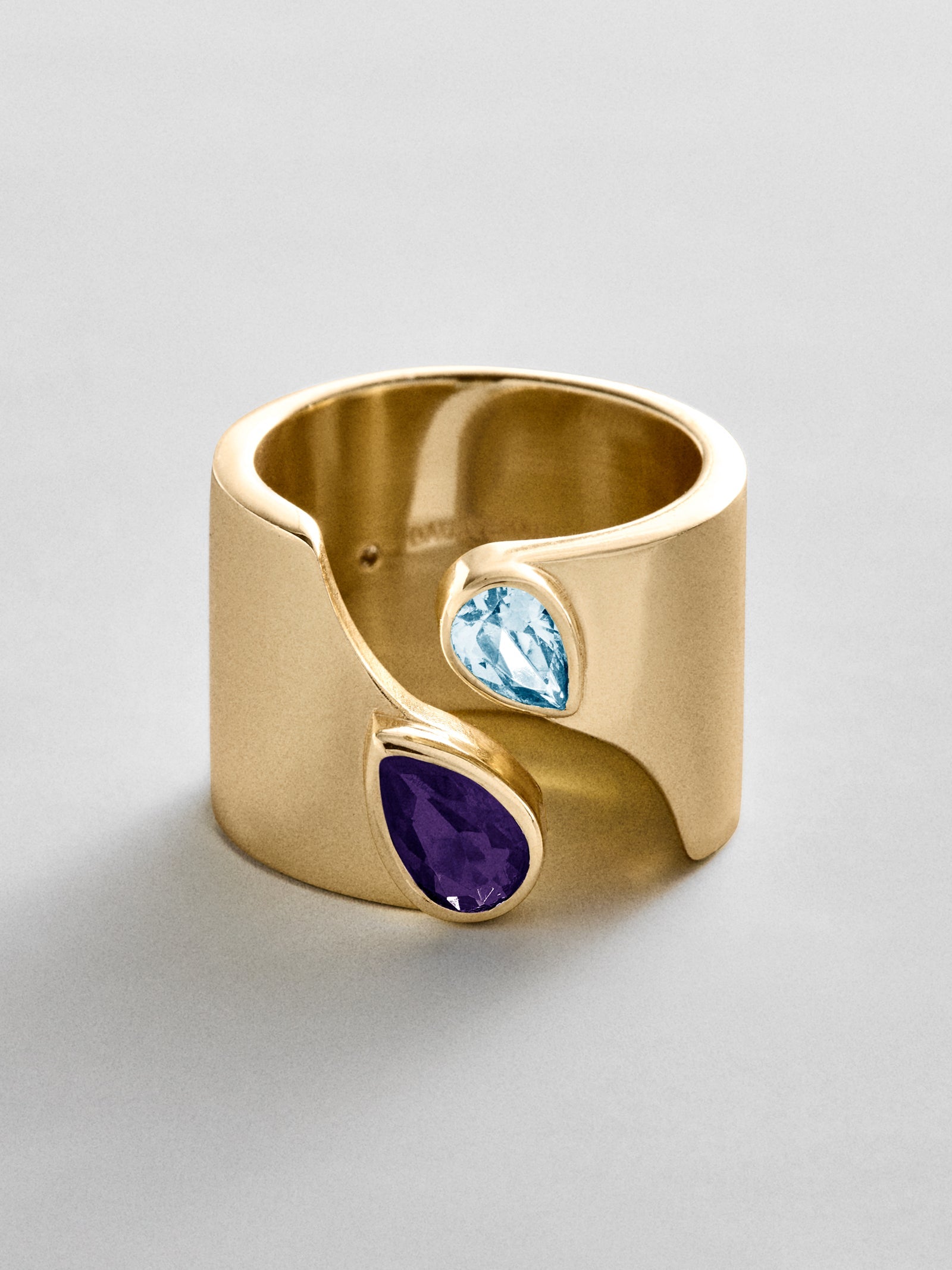 Open Band Custom Birthstone Ring  - Gold