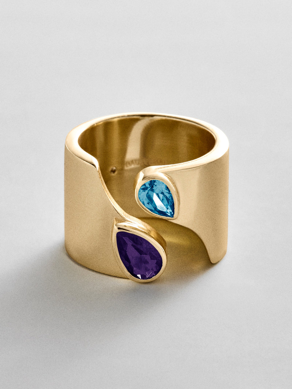 Open Band Custom Birthstone Ring  - Gold