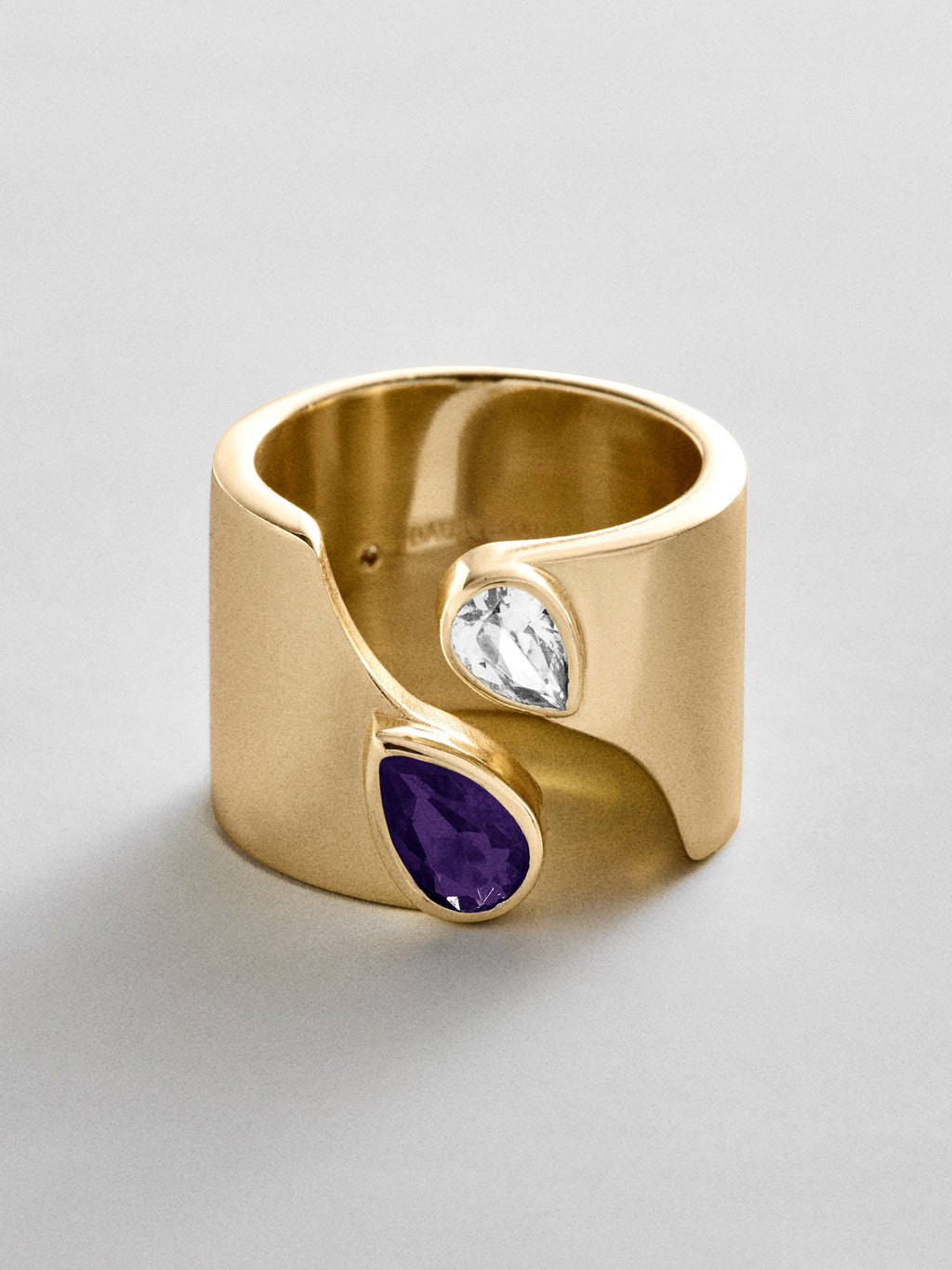 Open Band Custom Birthstone Ring  - Gold