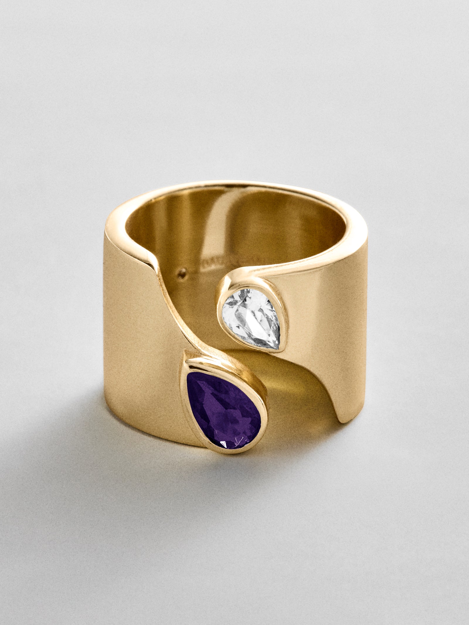 Open Band Custom Birthstone Ring  - Gold