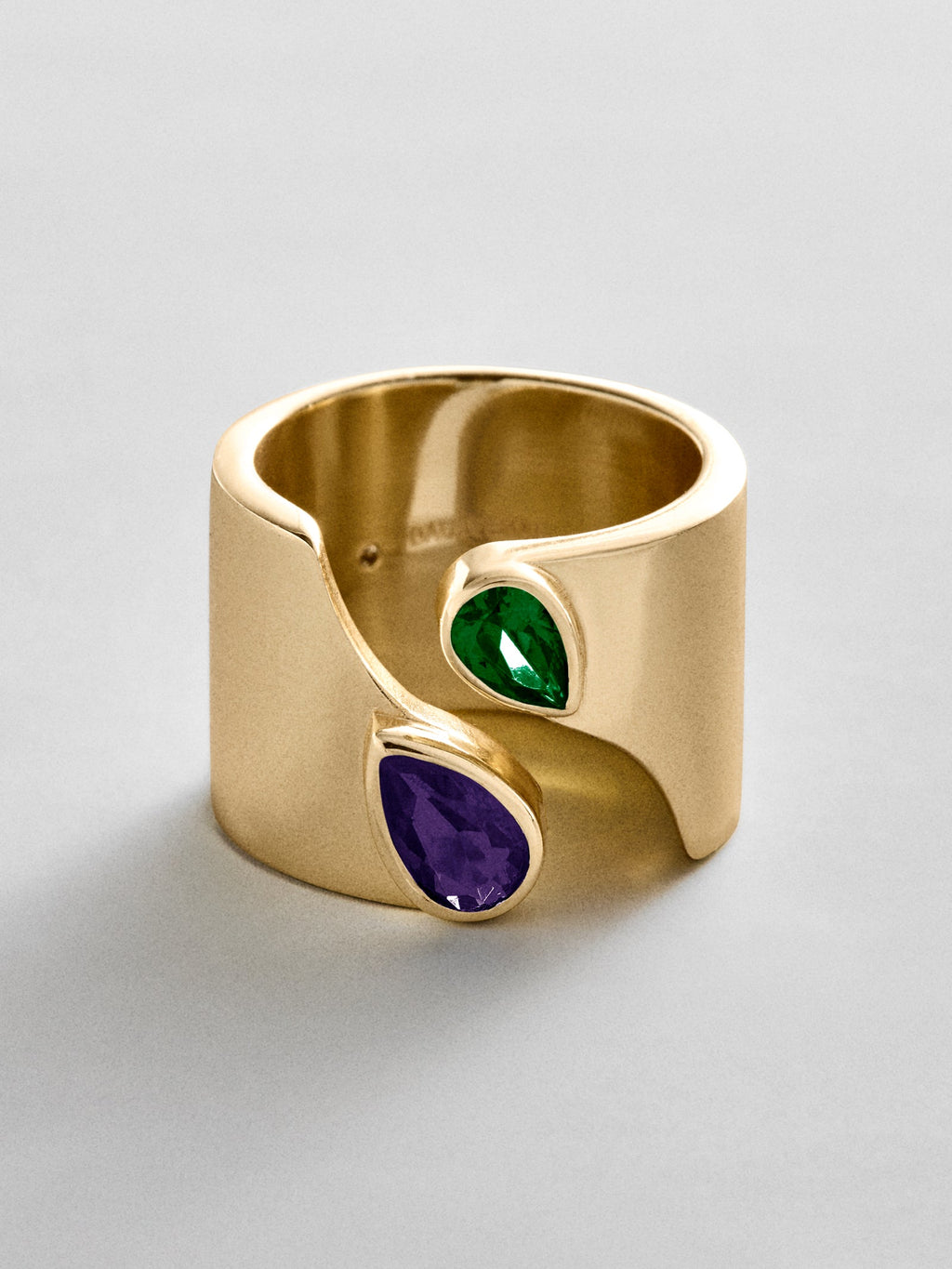 Open Band Custom Birthstone Ring  - Gold