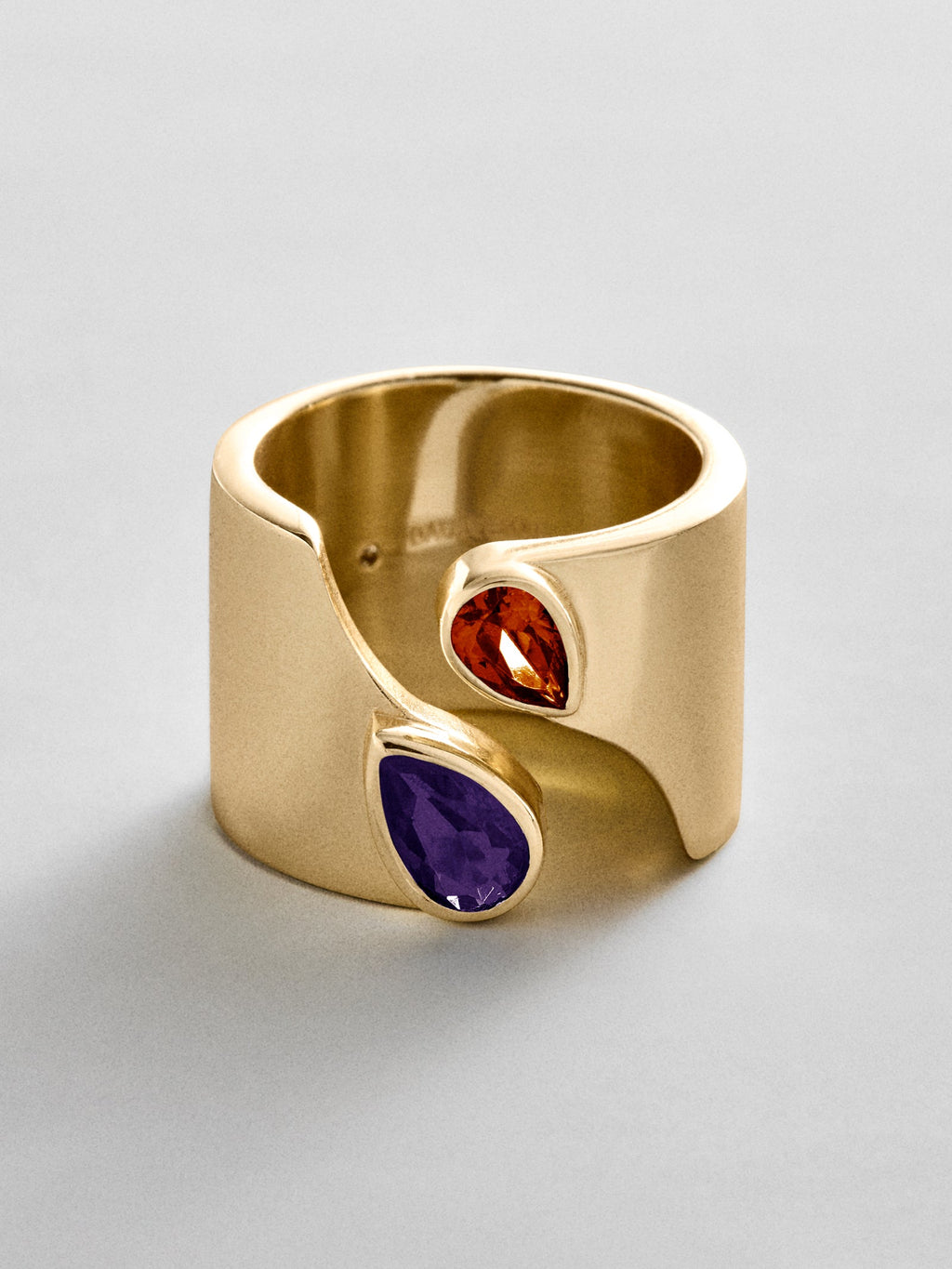 Open Band Custom Birthstone Ring  - Gold