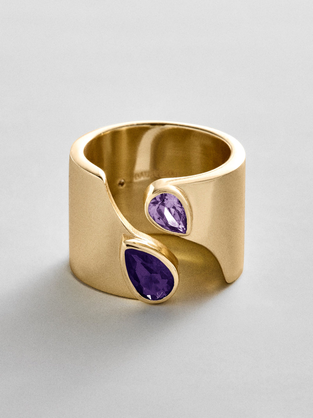 Open Band Custom Birthstone Ring  - Gold