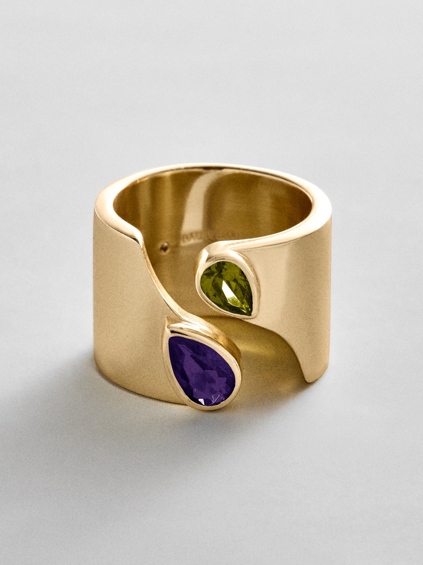 Open Band Custom Birthstone Ring  - Gold