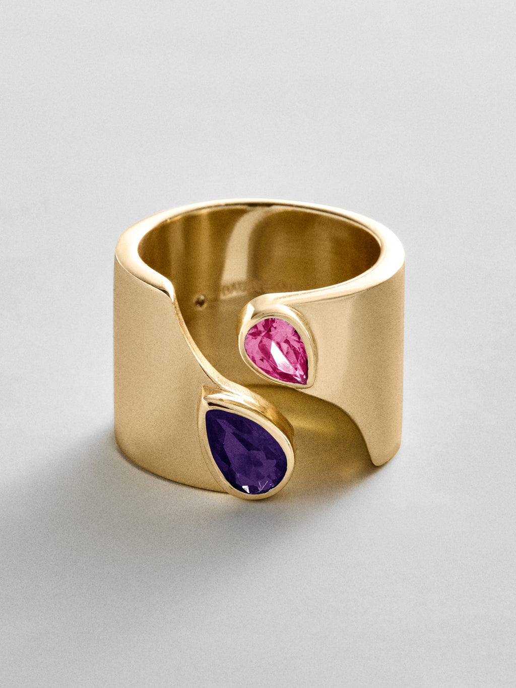 Open Band Custom Birthstone Ring  - Gold